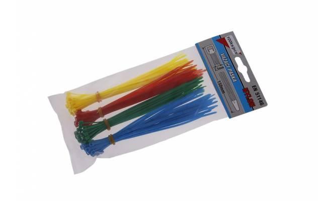 Sťahovacie pásky 150x2.5mm 100ks farebné 