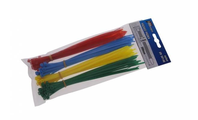 Sťahovacie pásky 200x3.6mm 100ks farebné 