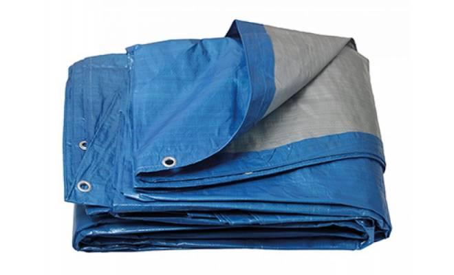 FESTA zakrývacia plachta okrúhla ø 4,1 - 4,5 m 120g/m2 modro-strieborná