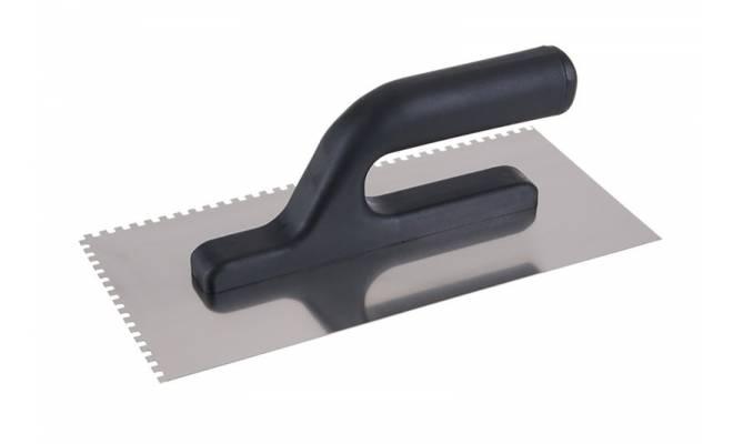 Hladítko nerezové zubové 4x4mm 270x125mm plastová rúčka 