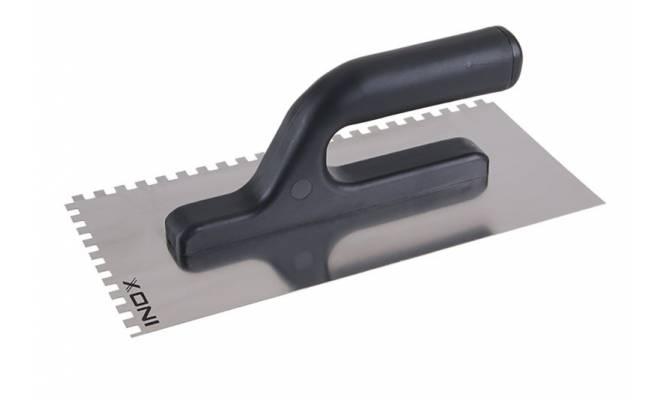 Hladítko nerezové zubové 6x6mm 270x125mm plastová rúčka 