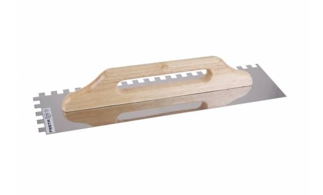 Hladítko nerezové zubové 12x12mm, 500x130mm drevená rúčka FESTA