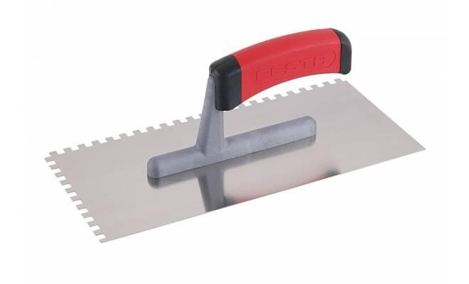 Hladítko nerezové zubové 6x6mm 280x130mm gumenná rúčka FESTA