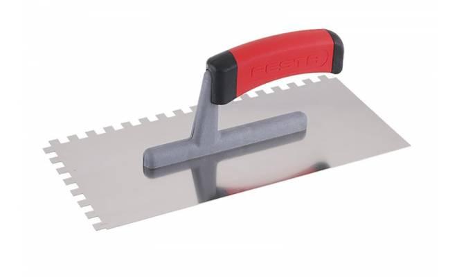 Hladítko nerezové zubové 8x8mm 280x130mm gumenná rúčka FESTA