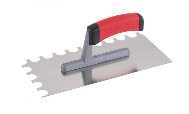  Hladítko nerezové zubové 16x16mm 280x130mm gumenná rúčka FESTA