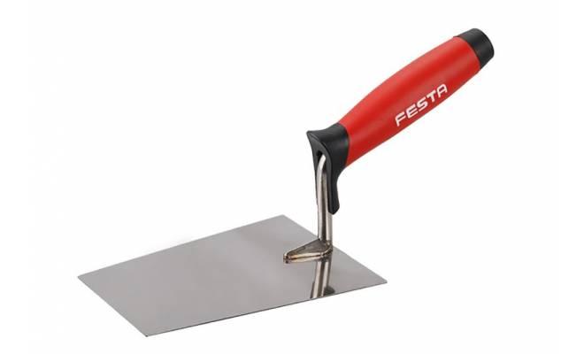 Murárska lyžica, nerezová kelňa 180x125mm s 2K gumennou rúčkou FESTA 