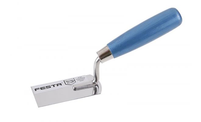 Murárska lyžica nerezová, vymazávačka 40mm s drevenou rúčkou FESTA