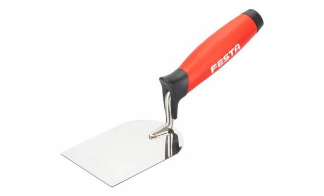 Murárska lyžica nerezová, vymazávačka 80mm s 2K gumennou rúčkou FESTA 