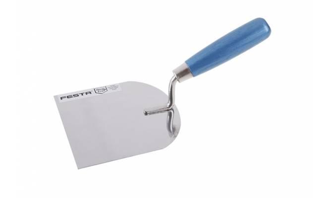 Murárska lyžica nerezová, vymazávačka 120mm s drevenou rúčkou FESTA