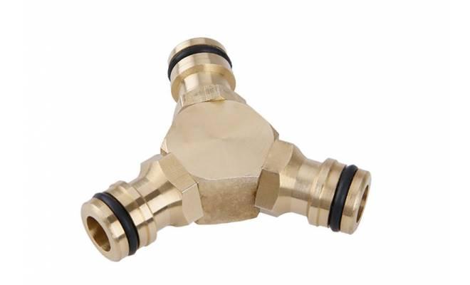 Medzikus na 3 rýchlospojky mosadz