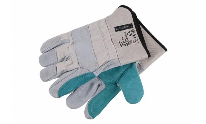 Pracovné rukavice kožené, zosilnené, podšívka 10.5 
