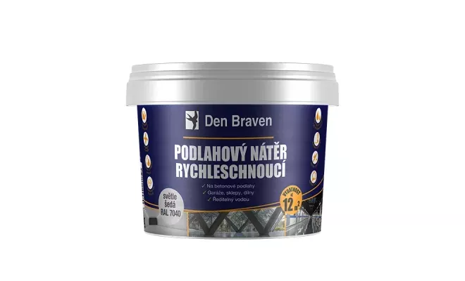 Den Braven - Podlahový náter RÝCHLOSCHNÚCI, vedro, 4 kg, svetlo šedá, RAL 7040
