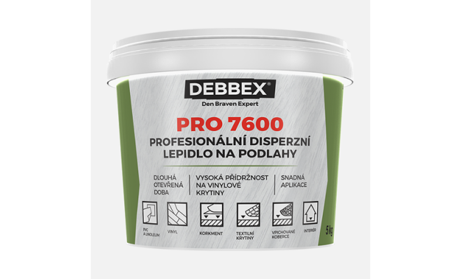Profesionálne disperzné lepidlo na podlahy PRO 7600 5 kg vedro svetlo béžová