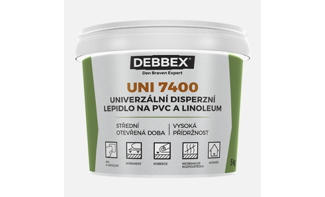 Univerzálne disperzné lepidlo na PVC a linoleum UNI 7400 14 kg vedro svetlo béžová