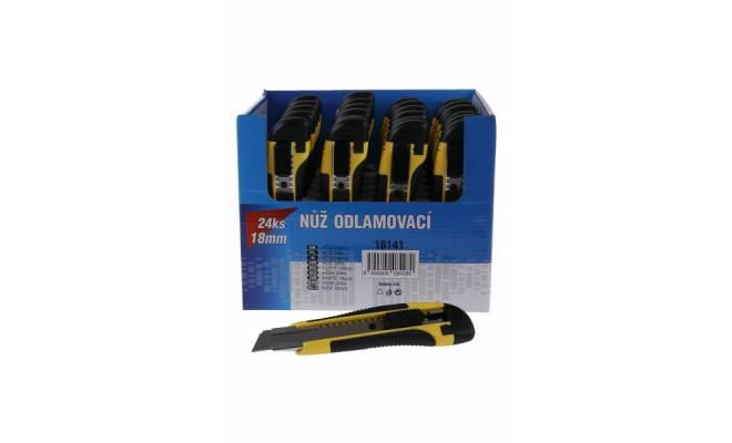 Nôž odlamovací 18mm pogumovaná rúčka - box 24 ks