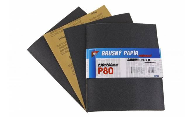 Brusný papier 230x280mm P80 10ksWaterproof 