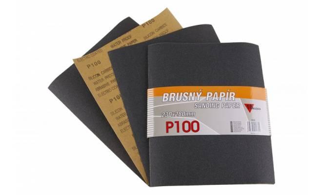 Brusný papier 230x280mm P100 10ks Waterproof 