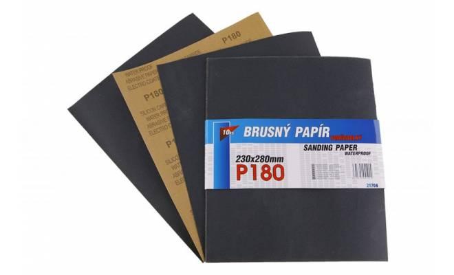 Brusný papier 230x280mm P180 10ks Waterproof 