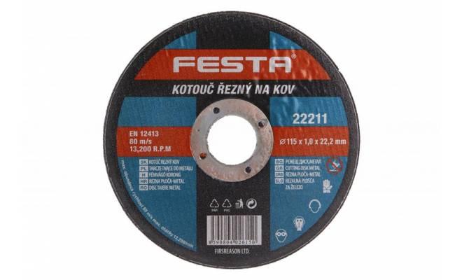 Kotúč rezný na kov a nerez 115x1x22.2 FESTA 