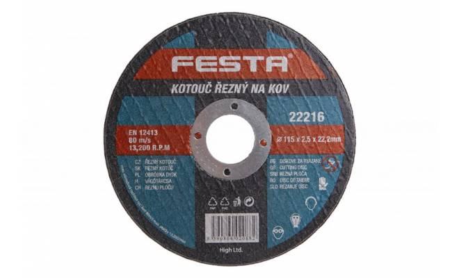 Kotúč rezný na kov 115x2.5x22.2 FESTA 