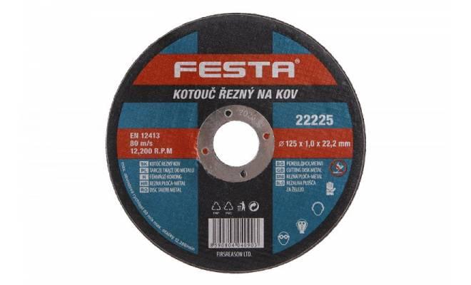 Kotúč rezný na kov a nerez 125x1.0x22.2 FESTA 