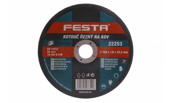 Kotúč rezný na kov 150x1.6x22.2 FESTA 