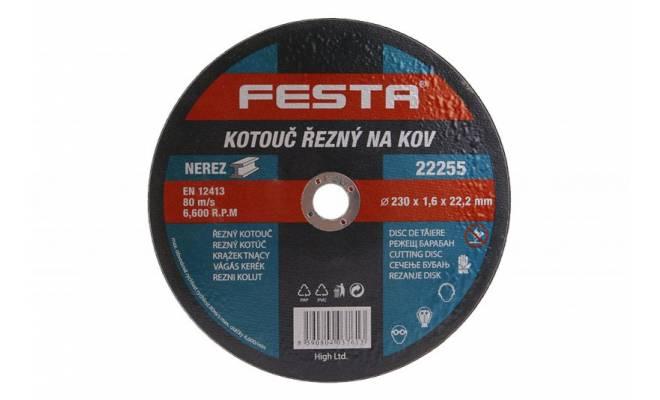 Kotúč rezný na kov 230x1.6x22.2 FESTA 