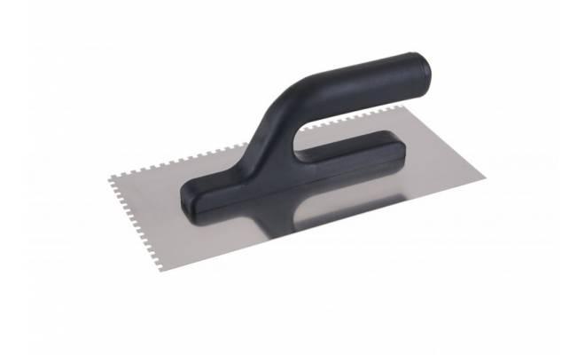 Hladítko nerezové zubové 4x4mm 270x125mm plastová rúčka 