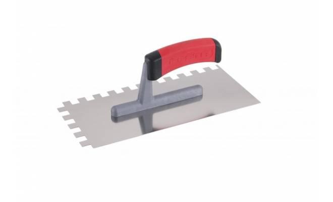 Hladítko nerezové zubové 12x12mm 280x130mm gumenná rúčka FESTA