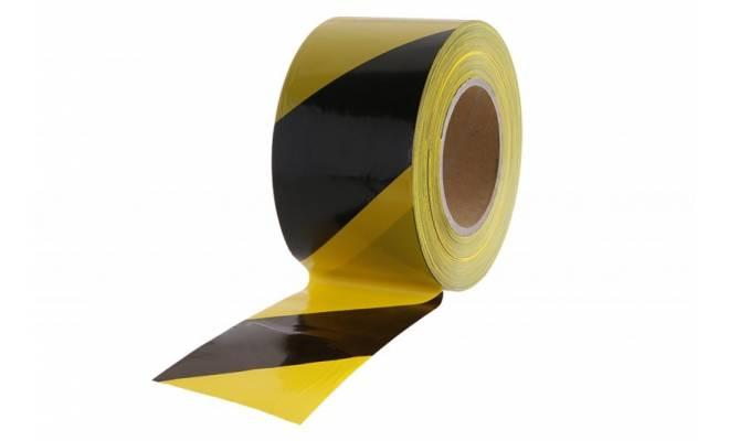Výstražny  pás 8cm x 250m čierno-žltý