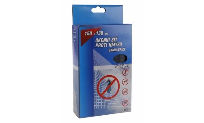 Sada okenná sieť 150x130cm šedá suchý zips 5.6m