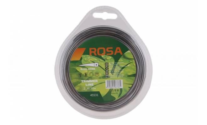 Struna do kosačky  2.4mm x 15m štvorec s nylonovým stredom