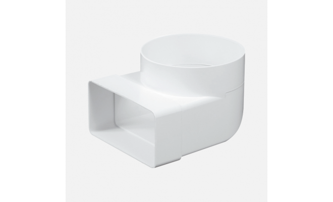 Článok prechodový koleno 90°, Ø110 / 55 mm x 100 mm, ABS, biela