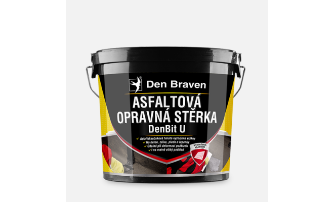 Den Braven - Asfaltová opravná stierka DenBit U, vedro, 10 kg, čierna
