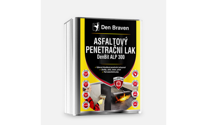 Den Braven - Asfaltový penetračný lak DenBit ALP 300, plechovka, 9 kg, čierna