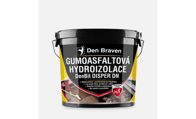 Den Braven - Gumoasfaltová hydroizolácia DenBit DISPER DN, vedro, 10 kg, čierna