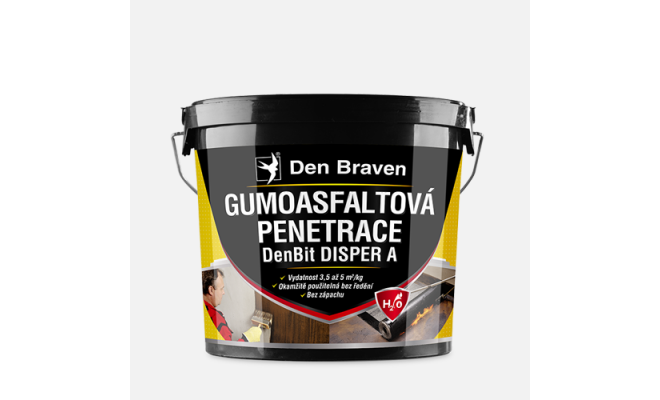 Den Braven - Gumoasfaltová penetrácia DenBit DISPER A, vedro, 5 kg, čierna