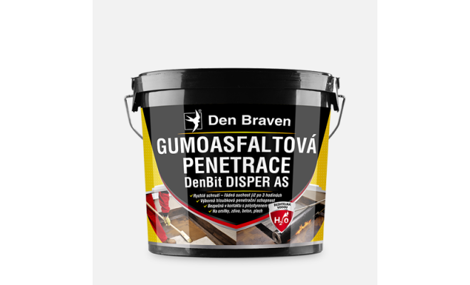 Den Braven - Gumoasfaltová penetrácia DenBit DISPER AS, vedro, 5 kg, čierna