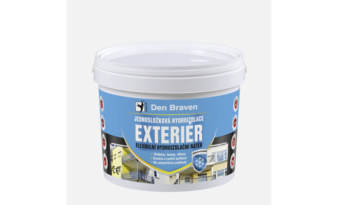 Den Braven - Jednozložková hydroizolácia EXTERIÉR, vedro, 13 kg, modrá