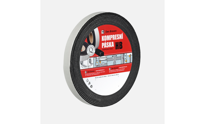 Kompresná páska HB 10 x 4 mm (20 mm) - 9 m, pre škáru 3 - 5 mm čierna