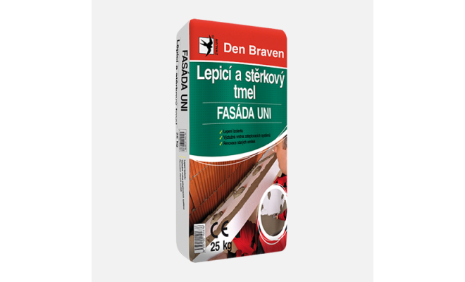 Den Braven - Lepiaci a stierkový tmel FASÁDA UNI, vrece, 25 kg, šedá