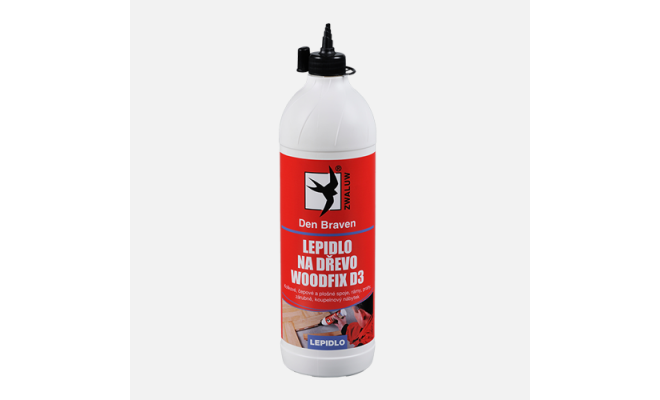 Den Braven - Lepidlo na drevo WOODFIX D3, dóza, 500 g, biela, po vytvrdnutí transparentná