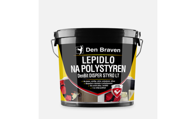 Den Braven - Lepidlo na polystyrén DenBit DISPER STYRO LT, vedro, 10 kg, čierna
