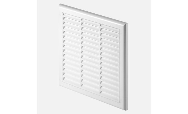 Mriežka vetracia s rámom a sieťovinou 150 x 150 mm PS biela