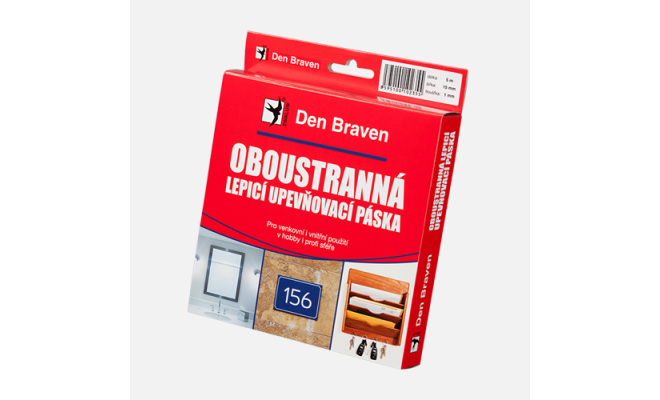 Obojstranne lepiaca upevňovacia páska v krabičke 19 x 1 mm - 5 m biela 