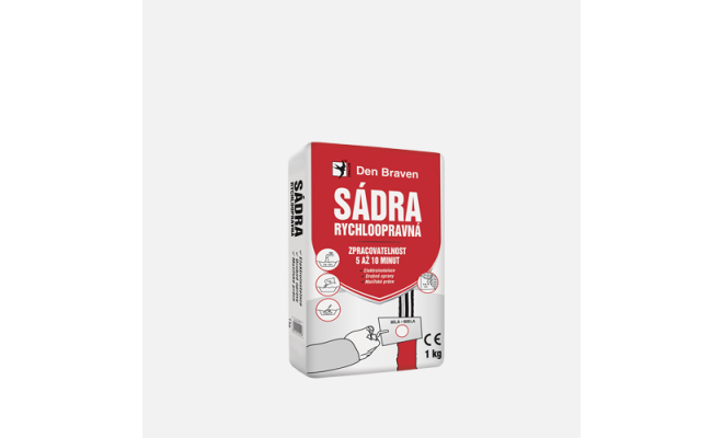 Den Braven - Sadra rýchloopravná FAST GIPS, vrece, 5 kg, biela