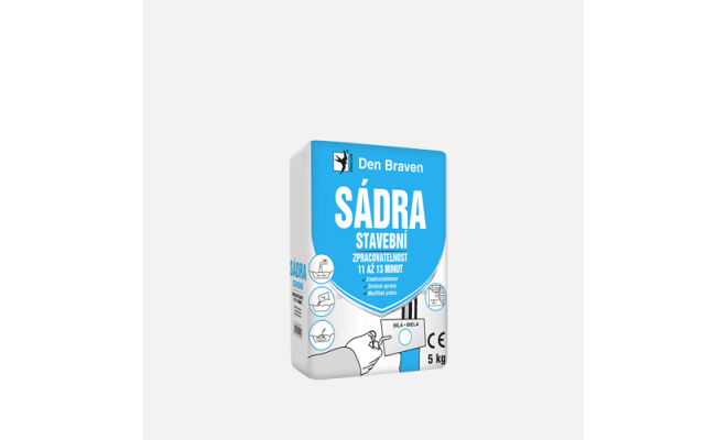 Den Braven - Sadra stavebná, vrece, 1 kg, biela