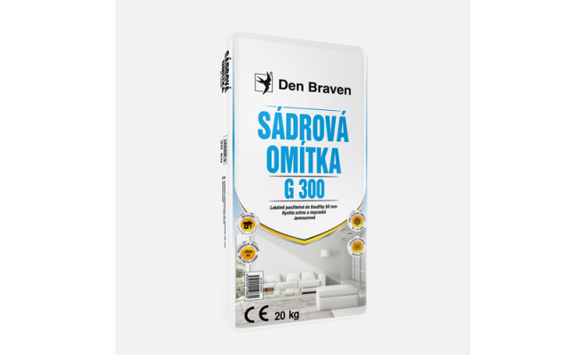 Den Braven - Sadrová omietka G300, vrece, 5 kg, biela