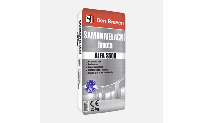 Den Braven - Samonivelačná hmota ALFA S500, vrece, 25 kg, šedá