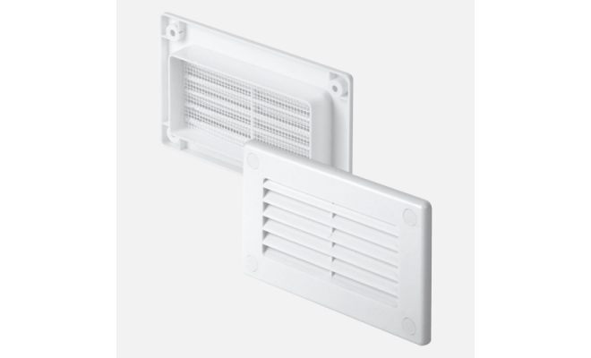 Ukončovací článok kanála 110 x 55 mm s mriežkou, ABS, biela